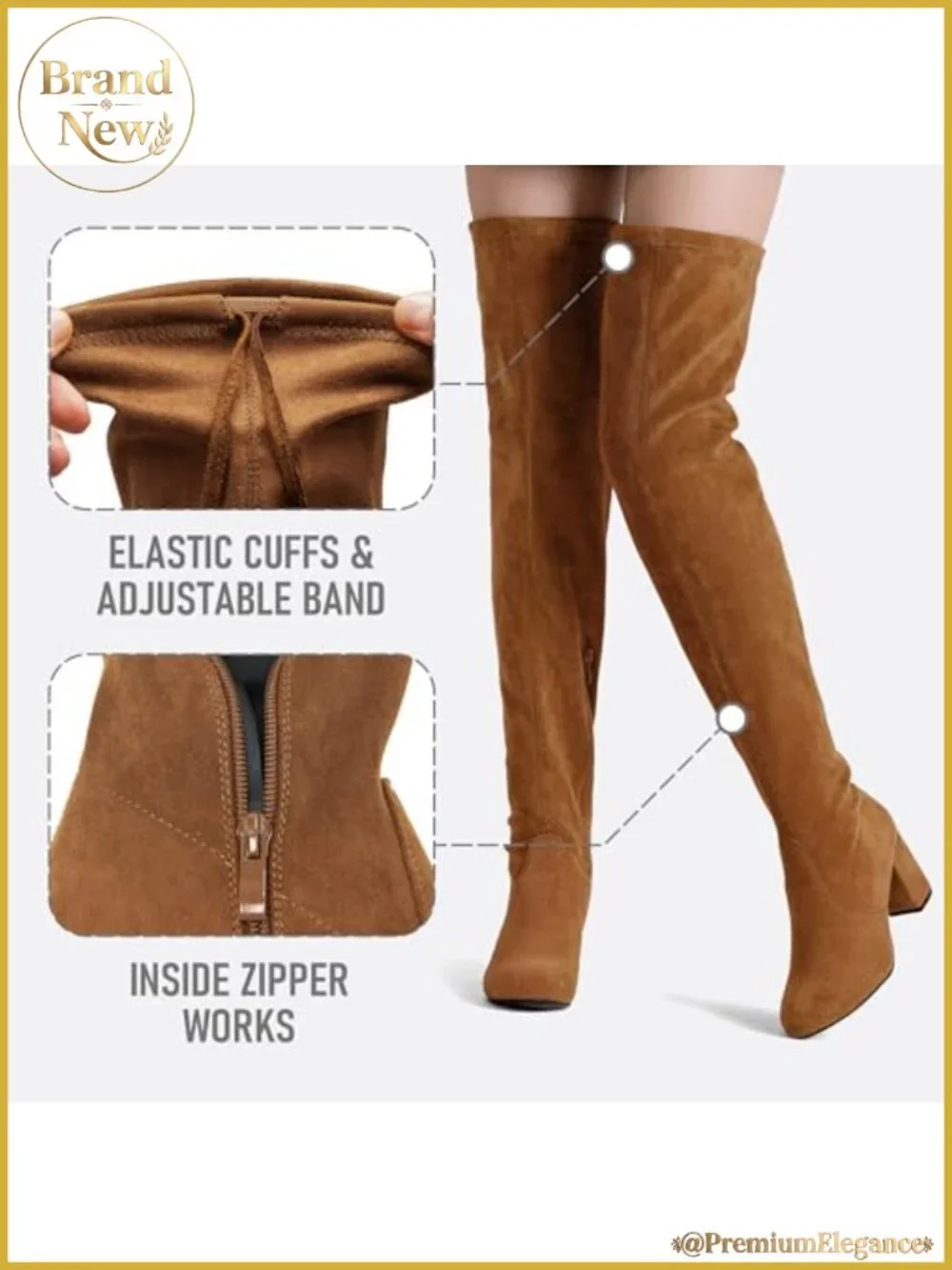 Over-the-Knee Thigh High Block Heel Boots Tie Top